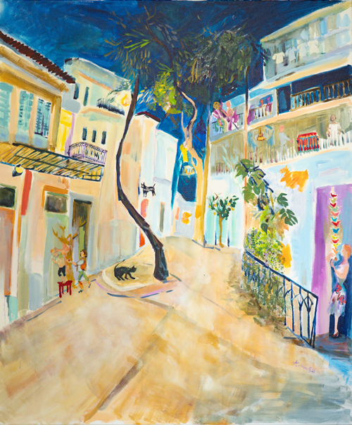 The tender street of Herakleidon, 100x120cm, mixed media with oil on canvas, 2026